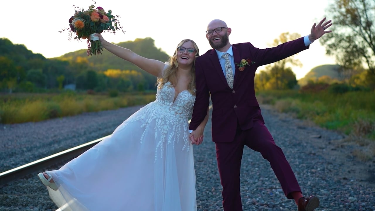 A moment from Lane & Isaac’s wedding film